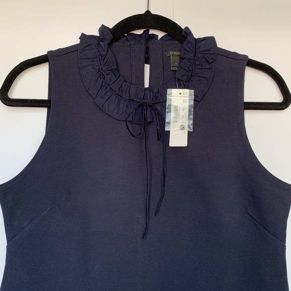 SOLD*NEW* J. Crew • Navy Ruffle Neck Ponte Top - Picture 4 of 5